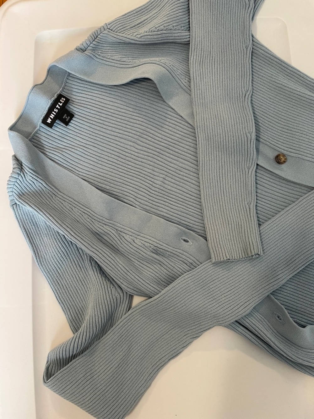 Whistles Soft Blue Ribbed Sweater